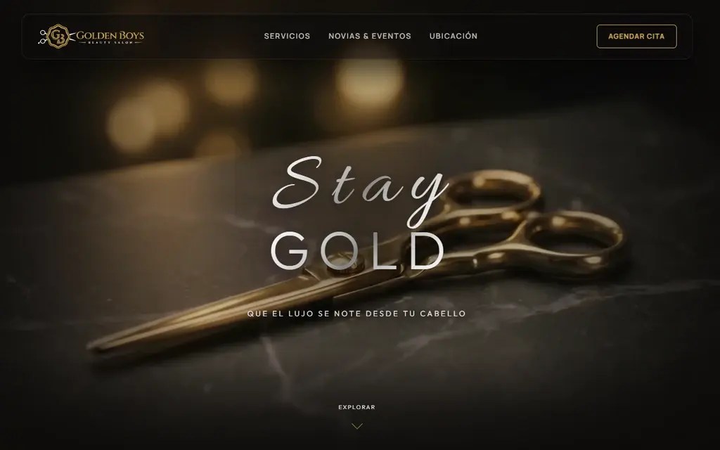 Bilingual Golden Boys Beauty Salon website designed and built by Ensoulve